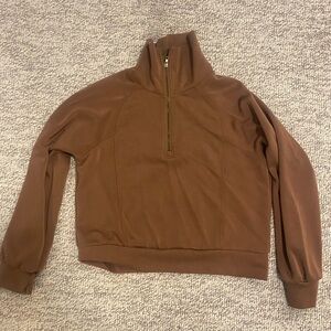 Woman’s Brown Half-Zip Sweater